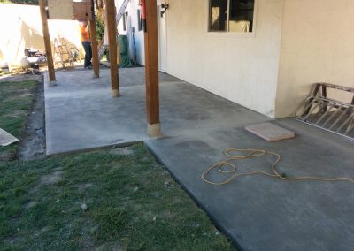 Concrete patio below a deck