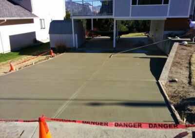 New concrete driveway