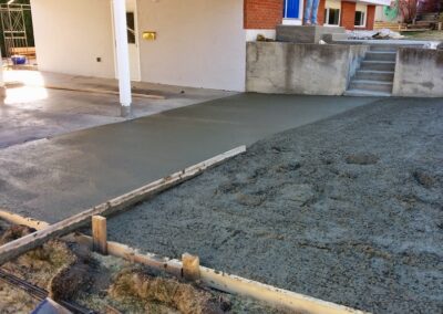 New concrete driveway