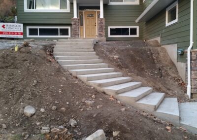 Large set of curved, concrete stairs