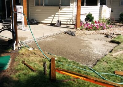 Preparing area to pour a concrete hot tub pad