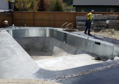 New concrete pool deck