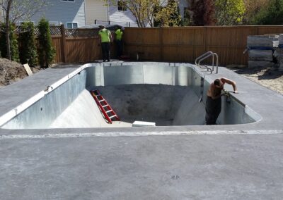 New concrete pool deck