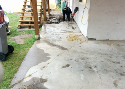 Old concrete patio with cracks