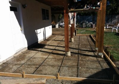 Rebar laid for new concrete patio