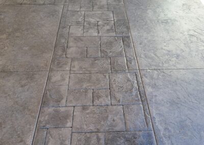 Stamped concrete patio with multiple designs