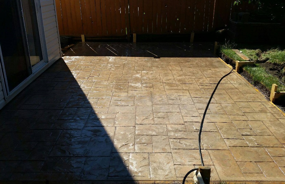 Stamped concrete patio