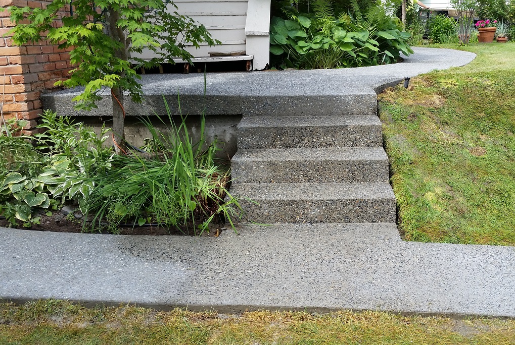 replaced exposed aggregate staircase